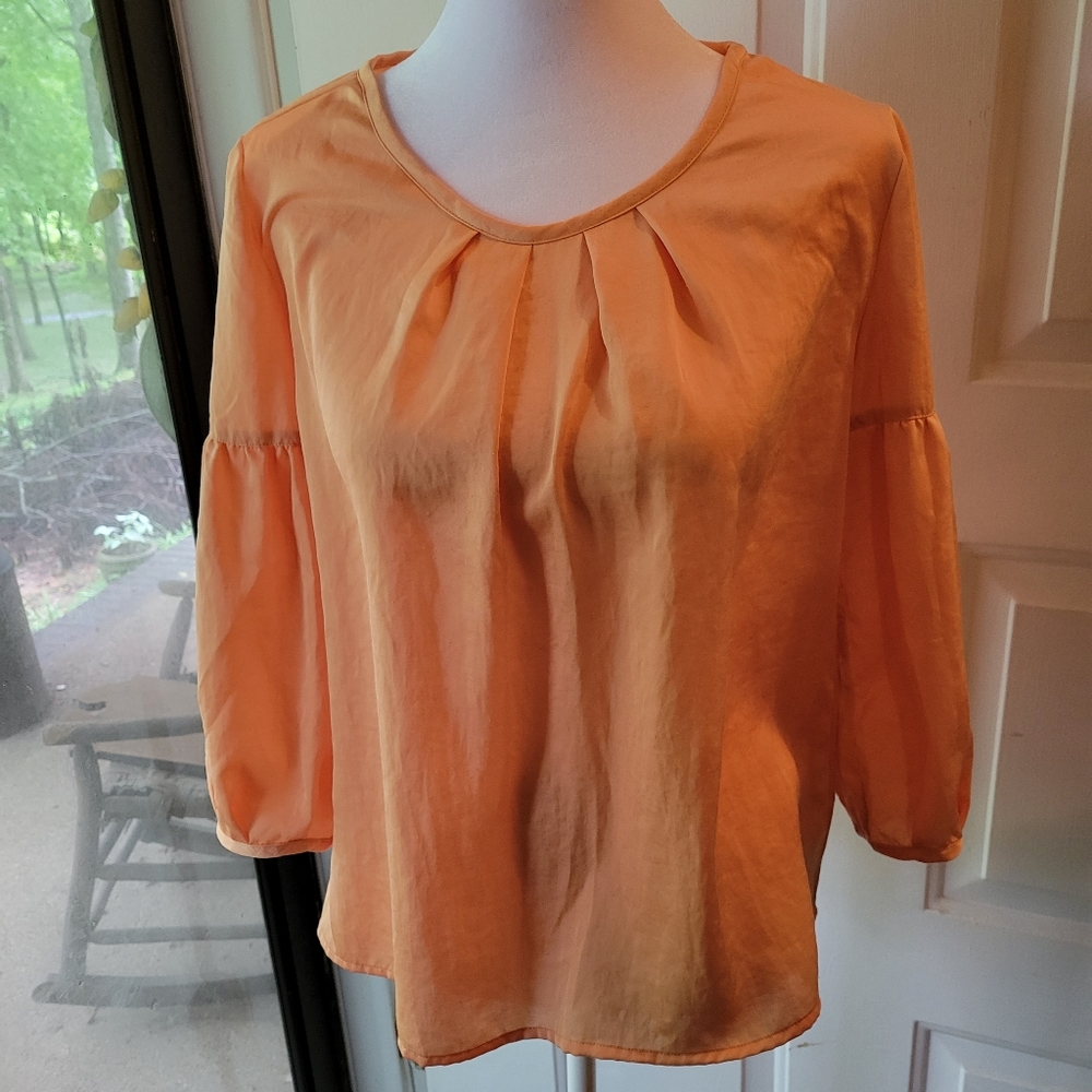 Talbots Petites Orange Blousem